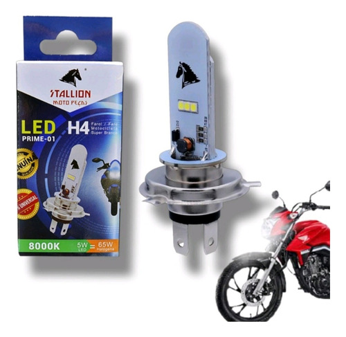 Lampada Farol Led H4 Moto / Carro 8000k Super Branca