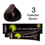 Kit Tintura L'oréal  Inoa Tom 3 Castanho Escuro Para Cabelo