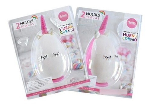 Set 2 Placa Molde Huevo Unicornio Pascua Chocolate Parpen 