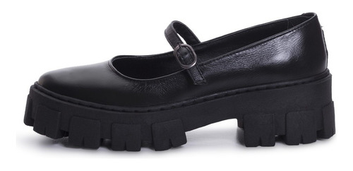 Sapato Boneca Mocassim Oxford Tratorado Couro Feminino Leve