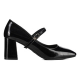 Zapato Formal Mujer Taco Alto Elegante Con Hebilla Weide