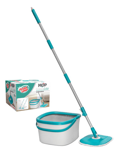 Mop Giratório Cubo Balde 9 L Microfibra Flash Limp Mop0600 