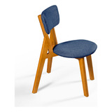 Conjunto 3 Cadeiras Madeira Maciça Com Linho Conforto Modern