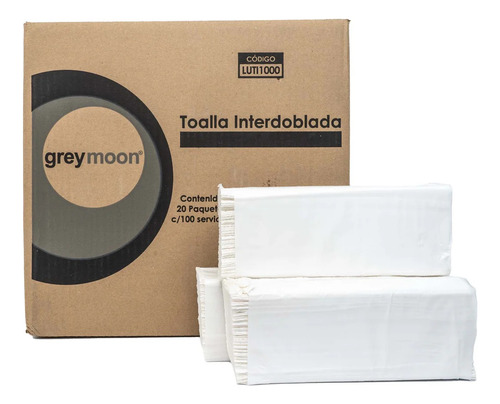 Toalla Interdoblada Para Secar Manos Greymoon 2,000 Pzas