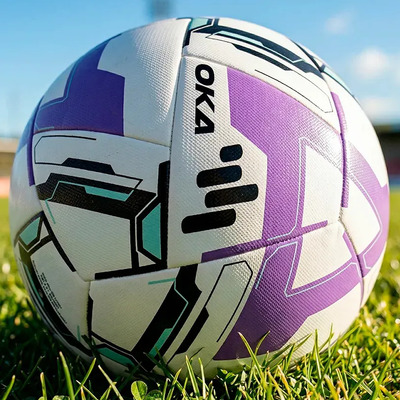 Balón De Fútbol Oka Pro 8.0 Hibrido Termosellado Número 4 Morado