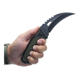 Faca Tatica Curva Caça Pescaria Camping Karambit Com Bainha