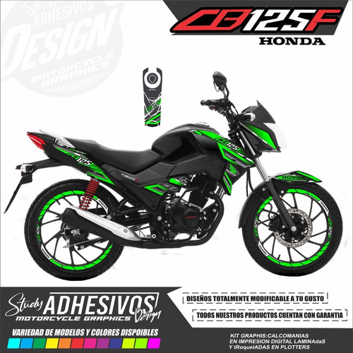 Calcomanias  Cb 125f Verde Personalizada Full