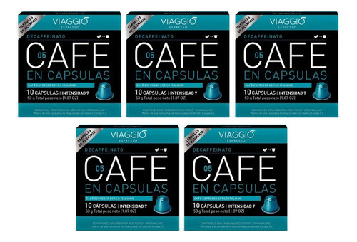 Pack 50 Cápsulas Café Descafeinado Compatible Con Nespresso