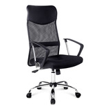 Silla De Escritorio Oficina Daza Wn8009blk Ejecutiva Negra Tapizado De Cuero Sintetico Y Respaldo Alto Tela Mesh  