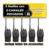 5 Radios Con 3 Canales Completamente Privados Y 13 Abierto