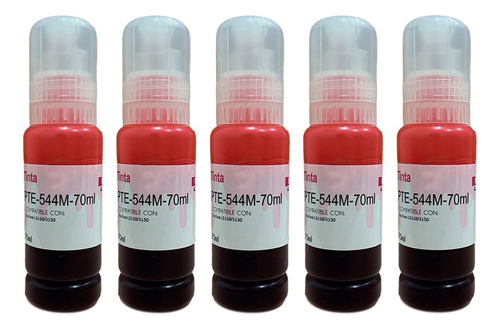 5 Tintas Magenta Compatible Epson T544m L1110 L3110 544