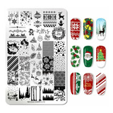 Placa Stamping Nicole Diary Uñas L13 Xl Extra Grande Navidad