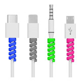 Kit Set 4 Protectores De Cable Usb Celular Colores Android 