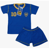 Pijama Oficial Boca Juniors Verano Algodón Futbol Tall 12-16