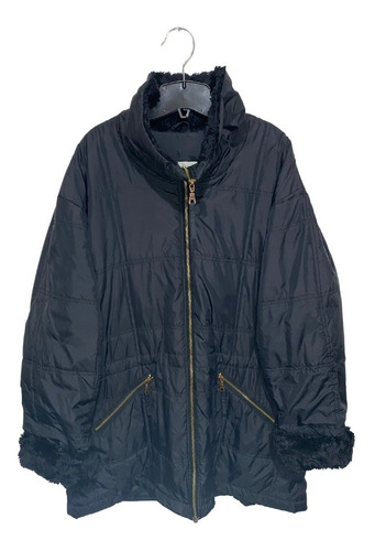 Parka Larga Mujer Negro Impermeable H&m Talla L