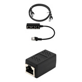 Adaptador Rj45 Macho A 3 Hembra M / F Splitter Ethernet Con