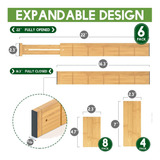 6 Separadores De Cajones De Bambú Con 12 Compartimentos, 16.