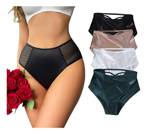 4 Piezas Cintura Alta Calzón Levanta Bragas Para Mujer Sexy | MercadoLibre