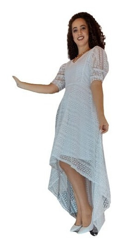 Vestido Noiva Branco Com Calda Longo Civil Cartório 