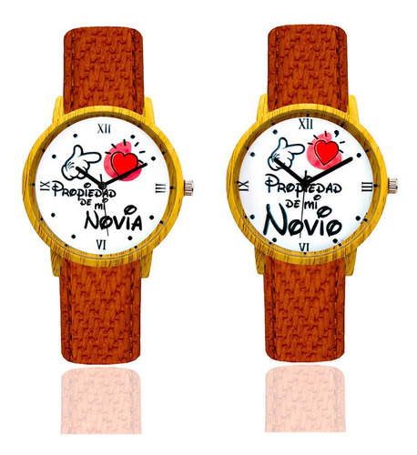 Reloj Pareja Propiedad De Mi Novia Y Novio + Estuche