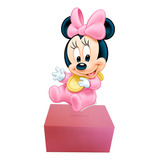 10alcancías Madera Baby Shower Minnie Mouse Bebe Centro Mesa