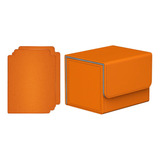 Caja Para Mazo De Cartas, Organizador De Cuero Pu, Naranja