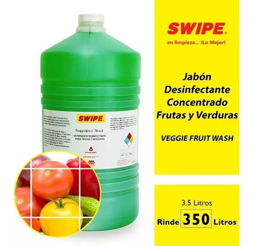 Jabón Desinfectante Concentrado Verduras Veggie Swipe 3.5l