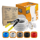 Cabo 50m Furukawa Cat6 +30 Conector Rj45 + Alicate Crimpar