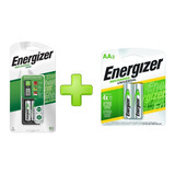 Cargador Mini Energizer + 4 Pilas Aa Recargables