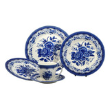 Set Vajilla Porcelana Azul Victoria 30 Pz Tudor Royal Collec