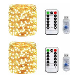 Kit Guirnalda Luces Navideñas Cobre 2 Hilos 20m 200 Leds Usb