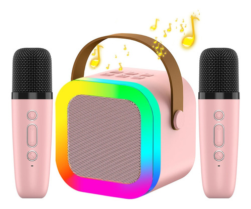 Bocina Karaoke Infantil 2 Micrófonos Inalámbricos Para Niños