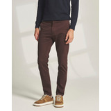 Pantalón Chino Huez Slim Fit Hombre Gabardina Marron, Equus