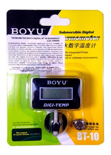 Termômetro De Temperatura Digital Boyu Bt-10 Para Aquários 