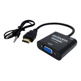 Cabo Conversor Adaptador Hdmi Vga Com Saída P2 Áudio Stereo