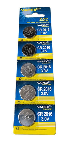 Vapex Pilas Boton De Litio Cr2016 3 Volts 90mah Cr2016 X 5 U