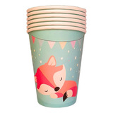 Vaso Polipapel Diseño Zorro Animal Mesa Infantil Cotillon X6