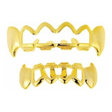 Grills Para Dientes - 14k Gold Plated Fang Grillz Set Vampir