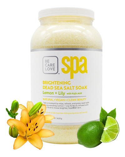  Exfoliante Corporal De Sal Limon + Lily Bcl Spa Vegano 128oz Fragancia Limon Lily