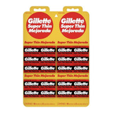 Gillette Super Thin Mejorada Roja 20 X 5 Hoja De Afeitar 