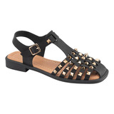 Sandalia Piso Pescador Pink By Price Shoes Negro Mujer 5001
