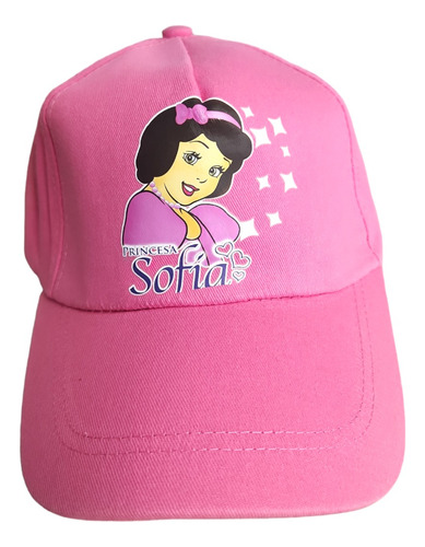 Gorro Jockey Ajustable Diseño Princesas Para Niñas Rosa