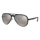 Lente Solar Ray-ban Lifestyle Chromance Polarizada Unisex Color De La Lente Plateado Color Del Armazón Negro