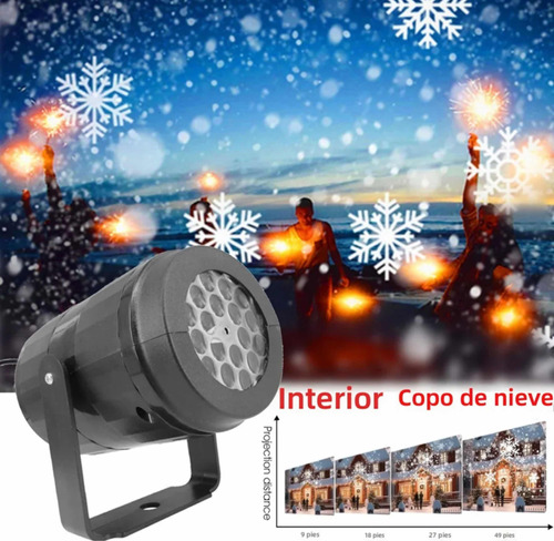 Proyector De Nieve Lámpara Led Navidad Alcance 15 Metros Usb