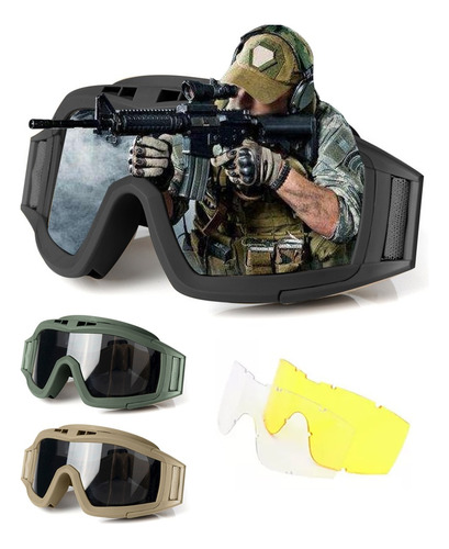 Goggle Militar Táctico Lentes Gotcha Policia Careta Gafa