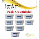 Batería Seca 12v 9ah Pack X 6 Unidades 