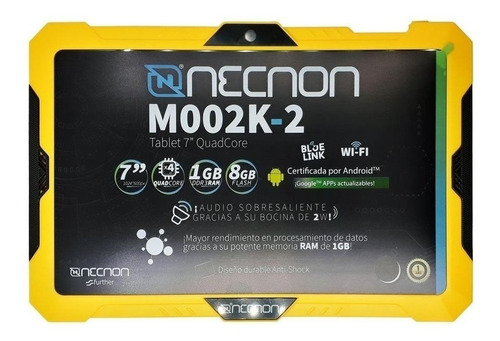 Tablet  Necnon M002k-2 Android 8.1 7  8gb Amarilla Y 1gb De Memoria Ram
