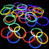 Pulseira Neon 100 Un Adereços Balada Fluorescente Festa Led