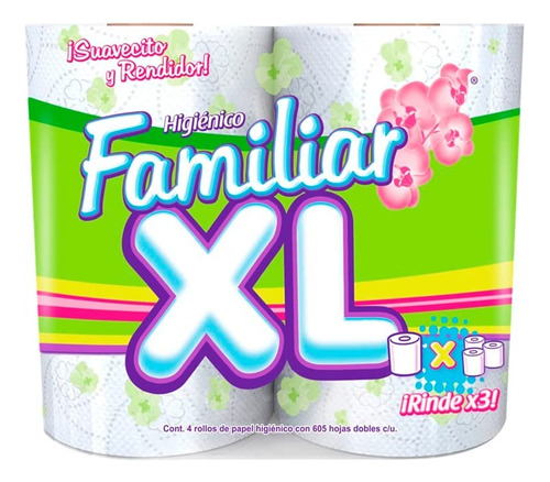 Papel Higiénico Familiar Xl Colchón Con 48 Rollos De 605 Hjs