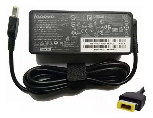 Cargador Lenovo Original Punta Cuadrada Amarilla 65w 3.25